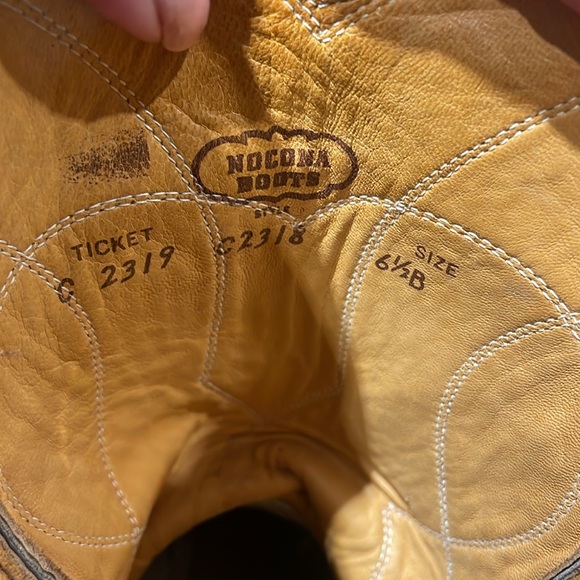 Nocona Boots Justin Western cowgirl leather brown pull on Boot size 6 1/2 - Picture 11 of 13